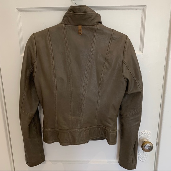Mackage leather jacket in taupe, size S - Picture 9 of 14